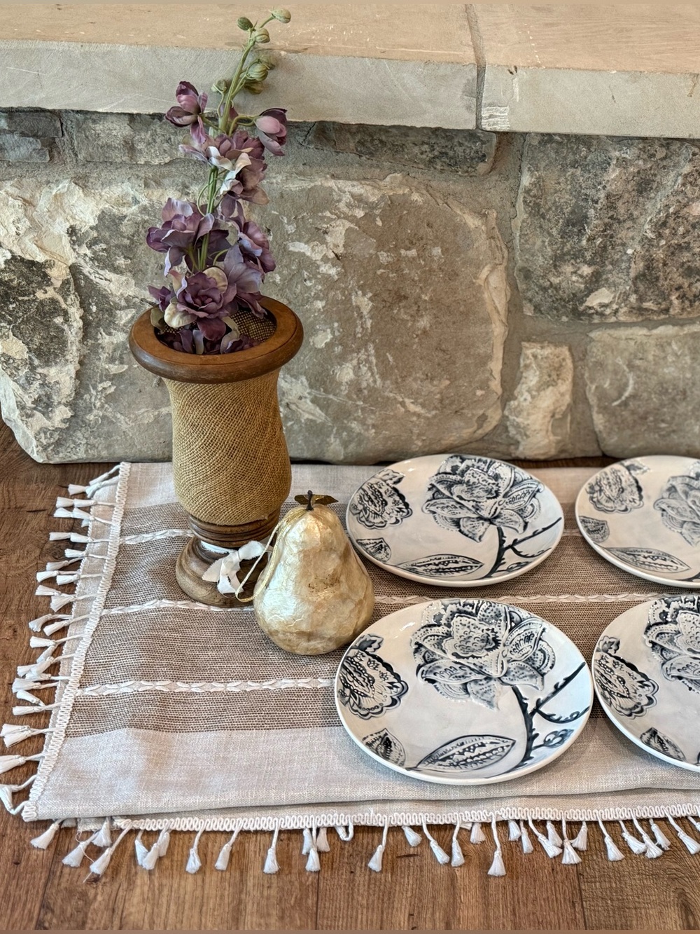 Floral & Gold Antique Tablescape for 6